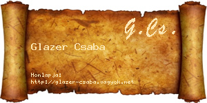 Glazer Csaba névjegykártya