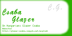 csaba glazer business card